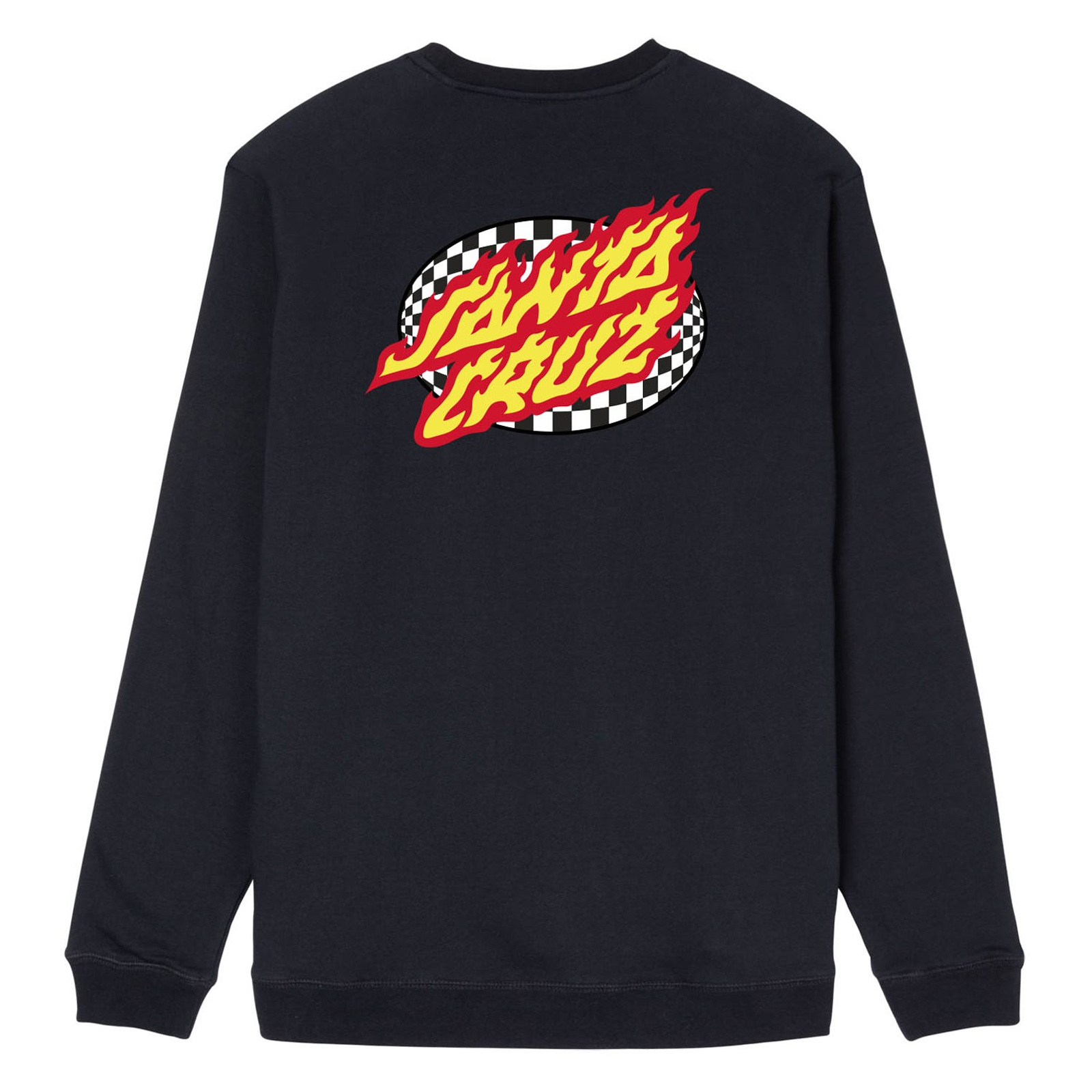 Santa Cruz - OVAL CHECK FLAME CREW - BLACK φωτογραφία
